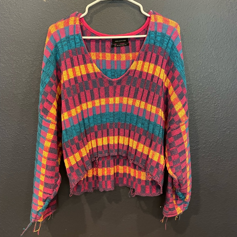 Multi-Colored Vintage Cropped Sweater